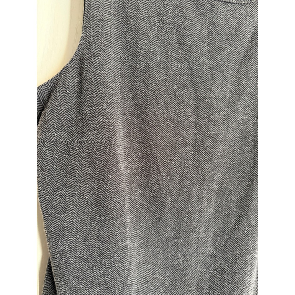 Eddie Bauer Sleeveless Top Women XL Grey Herringbone Tank Office Work Business - Picture 5 of 13